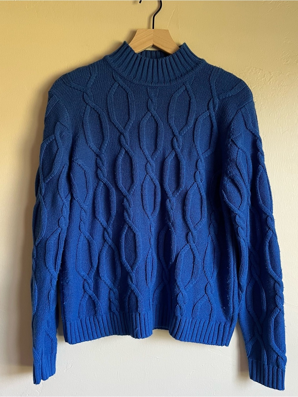 Evan-Picone Vintage Blue Cable Knit Sweater